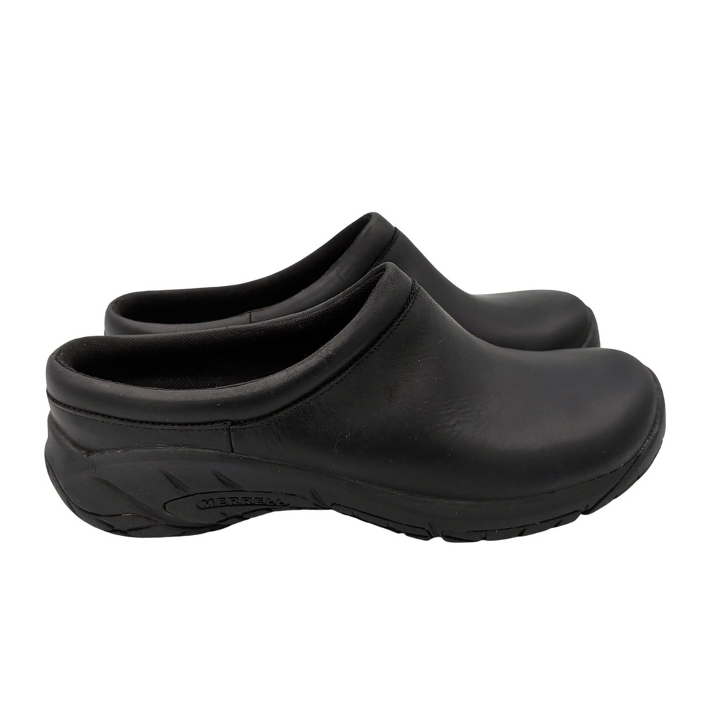 Merrell Womens Encore Nova 4 Black Leather Slip On Clogs J002112 Size 10